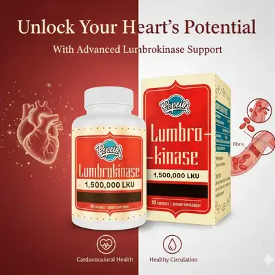 Lumbrokinase, 200mg (1500000 LKU), Healthy Heart, Arteries, and Blood Flow, Blood Clot & Plaque, Blood thinner, Safer than ASPIRIN, One a day, 30x Stronger than Nattokinase, 90 Capsules lumbrokinase