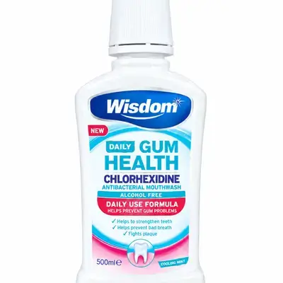 Wisdom daily gum health chlorhexidine antibacterial mouthwash 500ml
