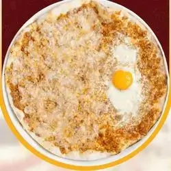 Lahm Bi Ajin with Egg and Cheese