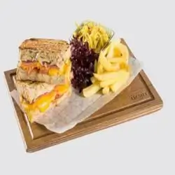 Toast with Salami and Kashar Cheese