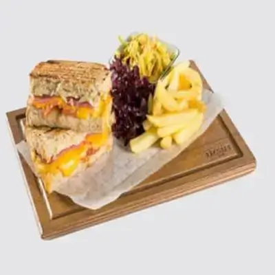 Toast with Salami and Kashar Cheese
