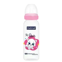 P.P Slim Waist Feeding Bottle 2 From 6-12 Months PINK 240ml OPB-1026 _Optimal