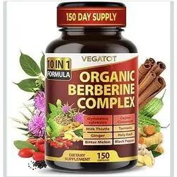 VEGATOT Gluco Savior Berberine Supplement with Ceylon Cinnamon