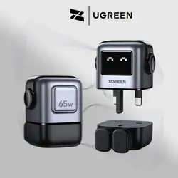 UGREEN Charger Nexode Robot GaN 65W Black 3 Port