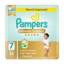 Pampers Ultimate Comfort Taped Diapers Giant Pack, Size 7, /15+kg, 35