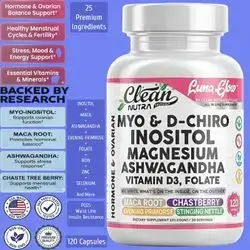 Myo Inositol D Chiro Inositol, for Women, Hormone Balance with Magnesium Ashwagandha Vitamin D3 Folate Maca Root Chasteberry Evening Primrose, 25 premium ingredients, Ovarian, PCOS, Insulin Resistance, Waist Line, 120 Capsules inositol