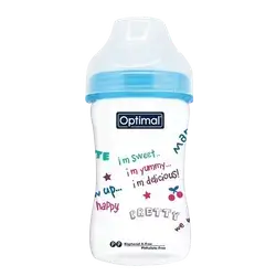 P.P Extra Wide Neck Feeding Bottle Anti-Colic 2 From 6-12m BLUE 240ml OPB-0102 _ Optimal