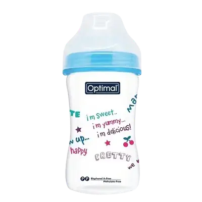 P.P Extra Wide Neck Feeding Bottle Anti-Colic 2 From 6-12m BLUE 240ml OPB-0102 _ Optimal
