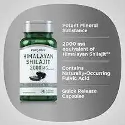 Piping Rock Cápsulas Shilajit | 2000 mg | 90 unidades | Ácido fúlvico del Himalaya | Suplemento sin OMG, sin gluten