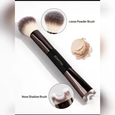 MAANGE 1pc Double-Ended Makeup Brush Set, Including U-Shaped Contour Brush For Face Shaping And Sculpting