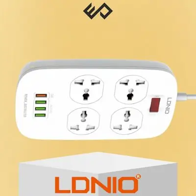 LDNIO SC4407 Power Socket 4 USB Charger with Power Extension Cord