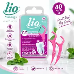 Lio Fresh Smile Dental Floss Toothpicks – 40 Pcs
