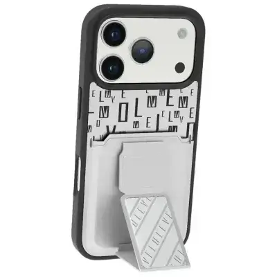 Levelo Morphix Gripstand Case With Cardholder for iPhone 17 max white
