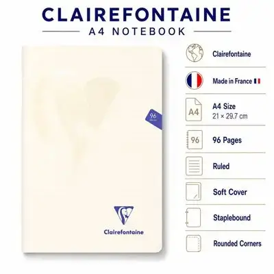 Notebook ,French ( A4) Size,96 pages.
