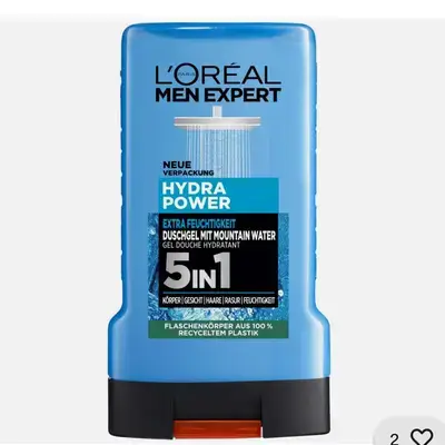 L'Oréal Hydra Power Mountain Water 5in1 Body/Face/Hair/Beard Shower Gel