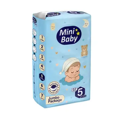 Mini Baby - Jumbo Diapers Size 5 (11-18 kg) - 52 Pieces