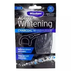 Wisdom Active Whitening Charcoal Infused Flossers 30