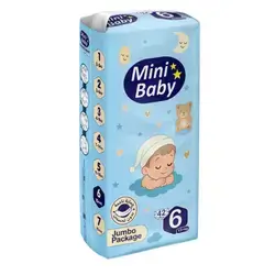Mini Baby - Jumbo Diapers Size 6 (15+ kg) - 42 Pieces