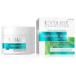Eveline Cosmetics Skin Care Expert Hyaluronic Acid + Green Tea Cream - helps delay signs of aging, 50 ml