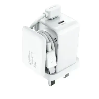 JR-TCL05 45W Cable Management GaN Charger/UK-White