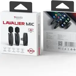 Yesido Wireless Lavalier Microphone for iPhone 15 Series, Android, Laptop | Dual Wireless Microphone with AI Noise Reduction, 20m Range | USB-C Video Recording Mic for Live Stream, Content Creation