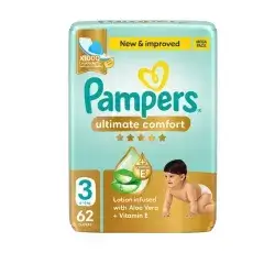 Pampers Ultimate Comfort Taped Diapers Mega Pack, Size 3, /6-10kg, 62