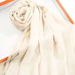 1pc Solid Soft Chiffon Scarf For Daily Casual Life Women Hijab