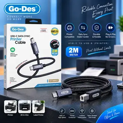 Go-Des USB-C Data Synce printer Cable GD-HM837