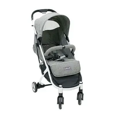 Lightweight Push-Lock Baby Stroller with Basket - Gray