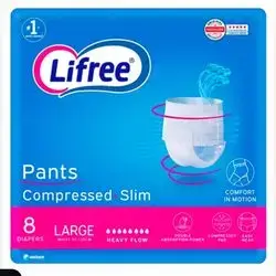 Lifree Pants Compressed Slim Large 8 Diaper