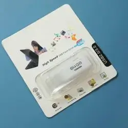 Plastic Flash Drive 64GB (White/Blue)