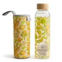 Waterdrop Glass Bottle with Neoprene Sleeve – Citrus Garden – 600ml
