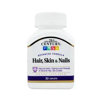 21St Century Hair Skin & Nails Dietary Supplement 30 Caplets مكمل غذائي للشعر البشرة والاظافر