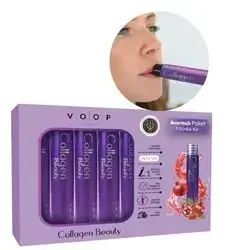 voop collagen beauty hydrolyzed collagen 5500mg + hyaluronic acid 100mg +vitamin c 100mg +b5 , b6, biotin ,q10 , ginko , b3... 7 shoot