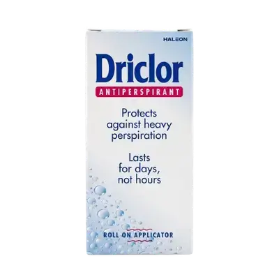 Driclor Antiperspirant Protects Against Heavy Perspiration Roll on Applicator 20ml _ HALEON