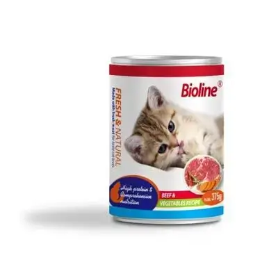 Bioline beef vegetables recipe Can for Pet 375g and 85g