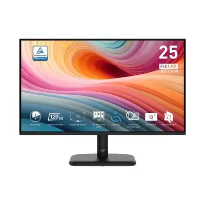 شاشة MSI PRO MP251 E2 ذات إطار نحيف من أربعة جوانب بدقة Full HD