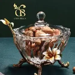 Nuts Crystal Glass Plate Handmade