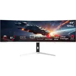 GAMEON GOAC49DQHD120 Curved Gaming Monitor 49 VA Display, DQHD 120Hz Refresh Rate 0.5ms (MPRT) - White