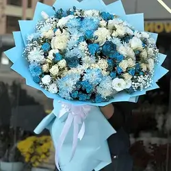 Blue and White Flower Bouquet