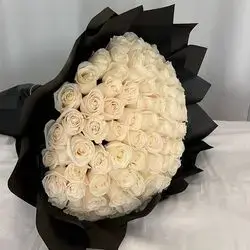 50 White Roses Bouquet