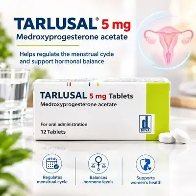 TARLUSAL 5 mg Medroxyprogesterone acetate (12 Tablets)