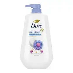 Dove Beauty Anti-Stress Body Wash Pump - Blue Chamomile & Oat Milk 24hr Lotion-Soft Skin - 30.6 fl oz