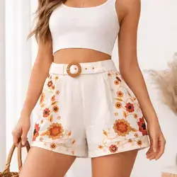 SHEIN Hippie Women's Vacation Casual Floral Shorts - Small