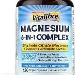 VITALIBRE MAGNESIUM 6IN1 COMPLEX 1160MGPER2 CAPS (120VEGAN CAPSULES)