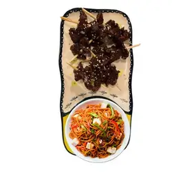 Beef BBQ sticks  (with noodles or fried rice)