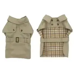 Dog jacket trench coat beige XS