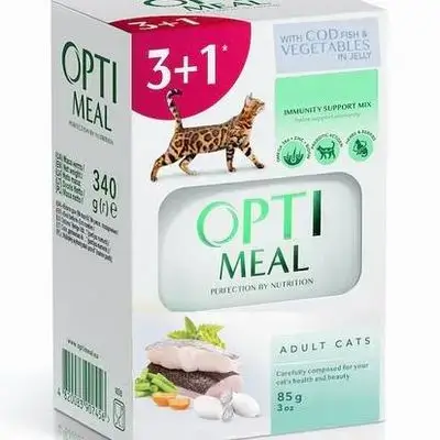 OPTI MEAL ماسی کۆد و سەوزە 85g