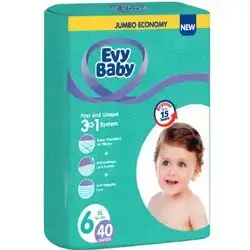 Evy Baby Diapers size 6 - From (16+ Kg) - 40 Pieces