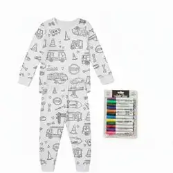 Bus And Car Color Me Pajamas With Fabric Markers